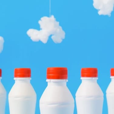 photo of milk bottles